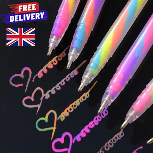 Glitter gel pens rainbow - 6x,