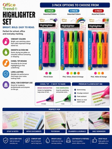 Highlighters pens set - highlighters,