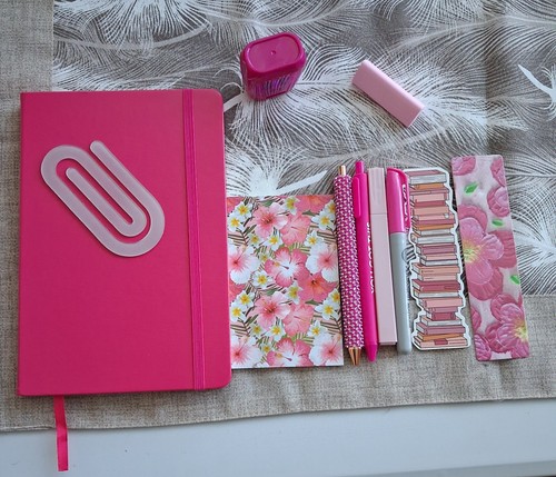 Piece pink stationery set - 10‑piece,