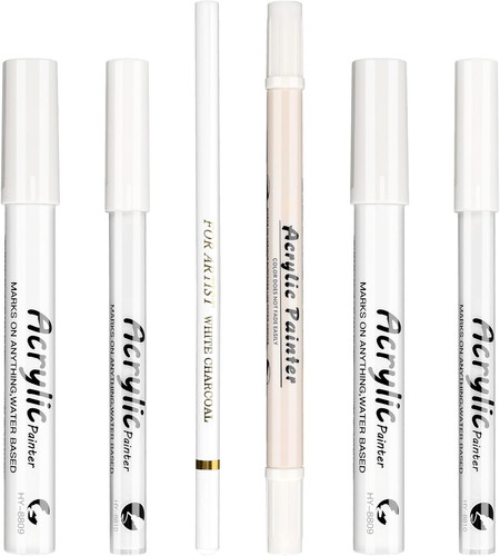 6pcs white art pen set - 6pcs,