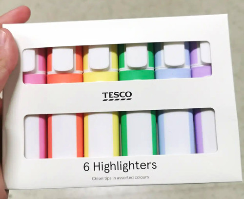 Tesco highlighters set - 6,
