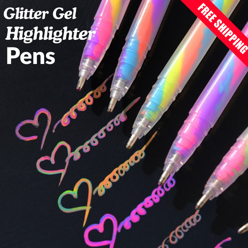 6pcs glitter gel highlighter - gel,
