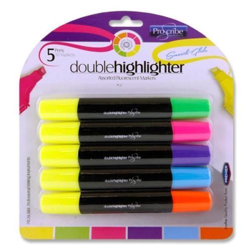Neon highlighter pens - highlighter, double