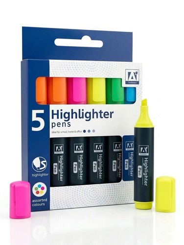 Pack highlighter pens with - 5,