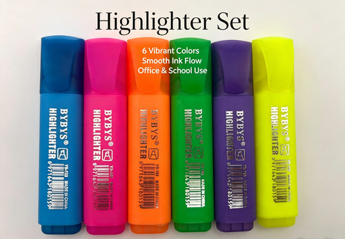Assorted highlighter pens set - assorted,