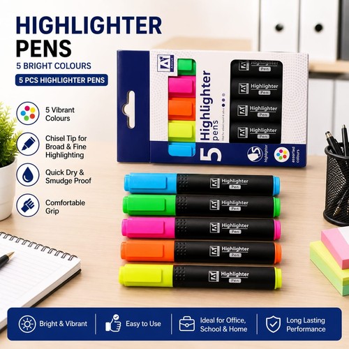 Pcs assorted highlighter - 5,
